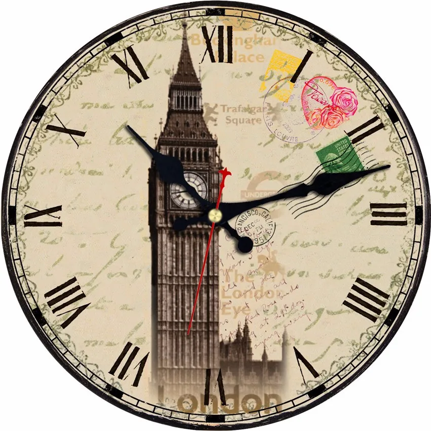 Horloge VACANCES agence de voyages DECO Grande-Bretagne Drapeau Acrylique Horloge Retro